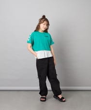 KJLHD75049 a.v.v KIDS(アー・ヴェ・ヴェ) [130-160]【冷感/速乾】スリットリボンカーゴパンツ ブラック