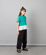 KJLHD75049 a.v.v KIDS(アー・ヴェ・ヴェ) [130-160]【冷感/速乾】スリットリボンカーゴパンツ ブラック