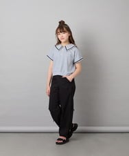 KJLHD75049 a.v.v KIDS(アー・ヴェ・ヴェ) [130-160]【冷感/速乾】スリットリボンカーゴパンツ ブラック