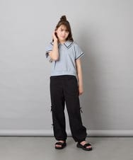 KJLHD75049 a.v.v KIDS(アー・ヴェ・ヴェ) [130-160]【冷感/速乾】スリットリボンカーゴパンツ ブラック