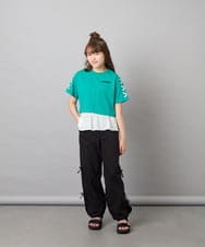 KJLHD75049 a.v.v KIDS(アー・ヴェ・ヴェ) [130-160]【冷感/速乾】スリットリボンカーゴパンツ ブラック