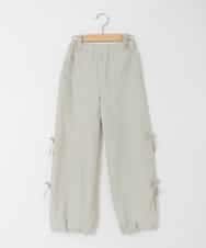 KJLHD75049 a.v.v KIDS(アー・ヴェ・ヴェ) [130-160]【冷感/速乾】スリットリボンカーゴパンツ ライトグレー