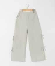 KJLHD75049 a.v.v KIDS(アー・ヴェ・ヴェ) [130-160]【冷感/速乾】スリットリボンカーゴパンツ ライトグレー
