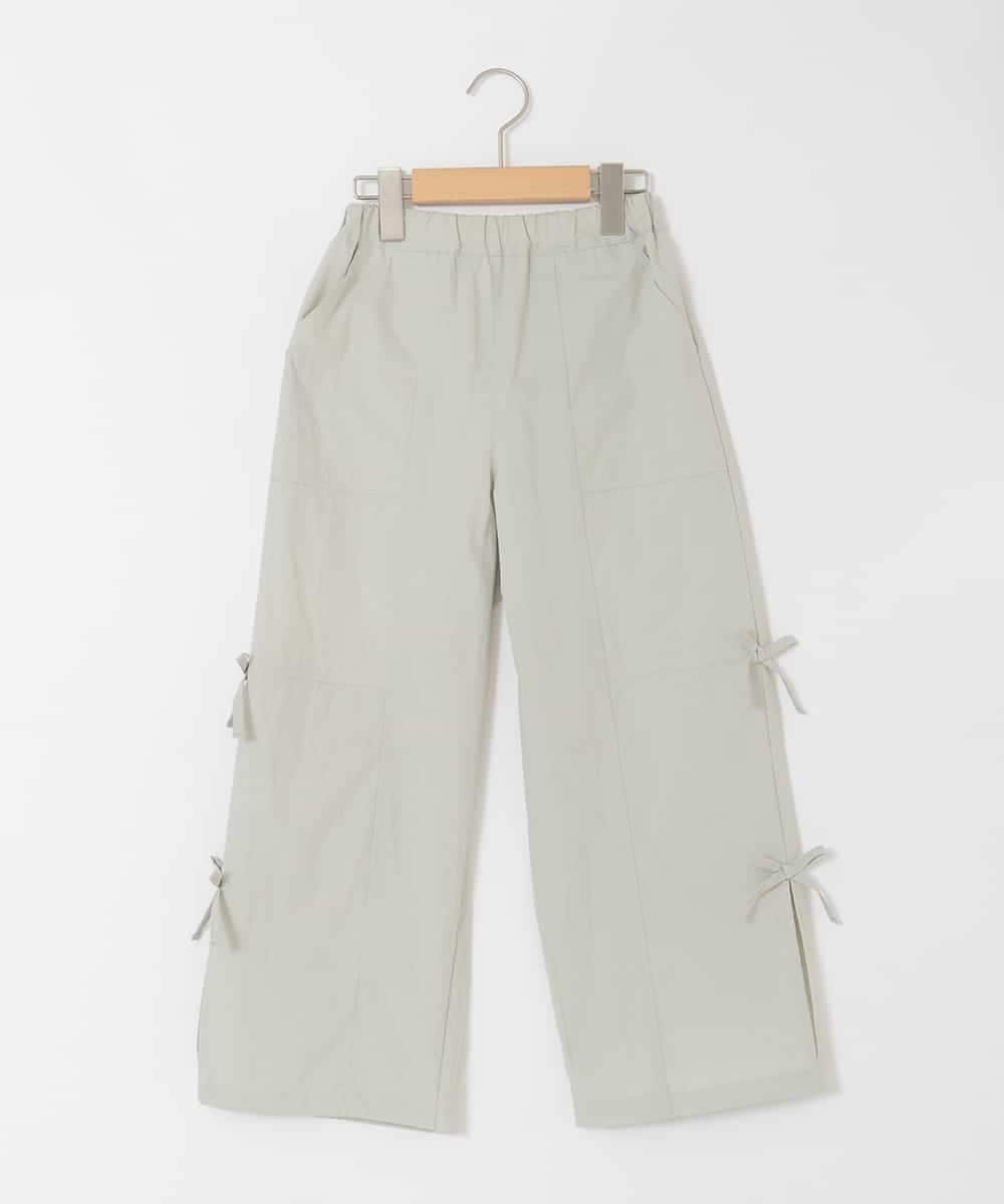 KJLHD75049 a.v.v KIDS(アー・ヴェ・ヴェ) [130-160]【冷感/速乾】スリットリボンカーゴパンツ ライトグレー