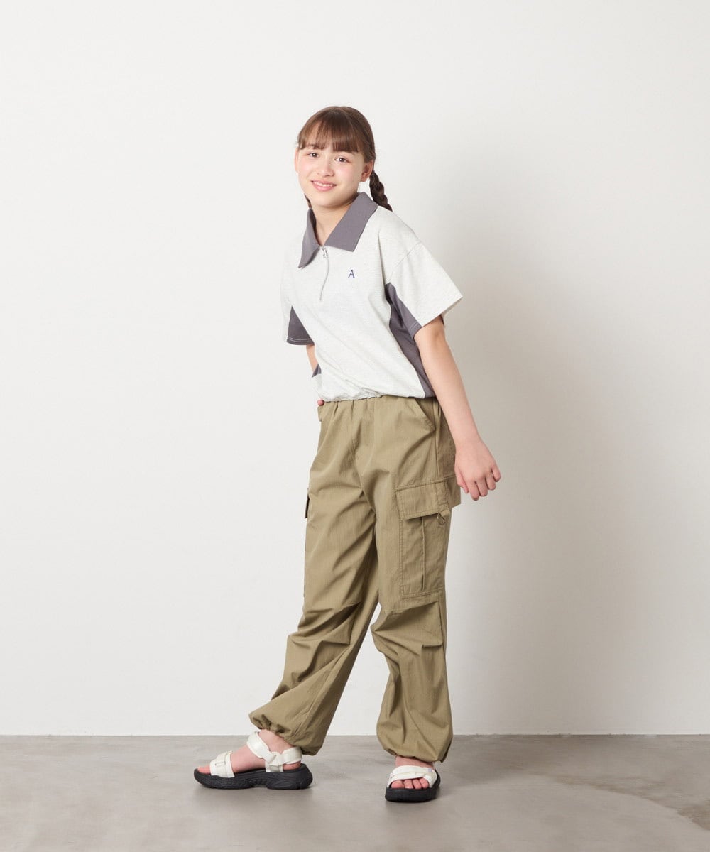 KJLHD91049 a.v.v KIDS(アー・ヴェ・ヴェ) [140-150]【男女兼用】パラシュートカーゴパンツ カーキ