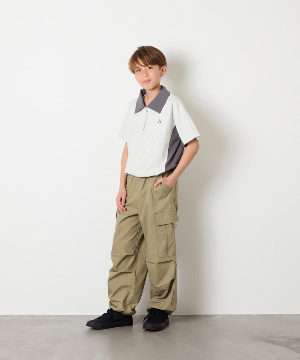 KJLHD91049 a.v.v KIDS(アー・ヴェ・ヴェ) [140-150]【男女兼用】パラシュートカーゴパンツ カーキ