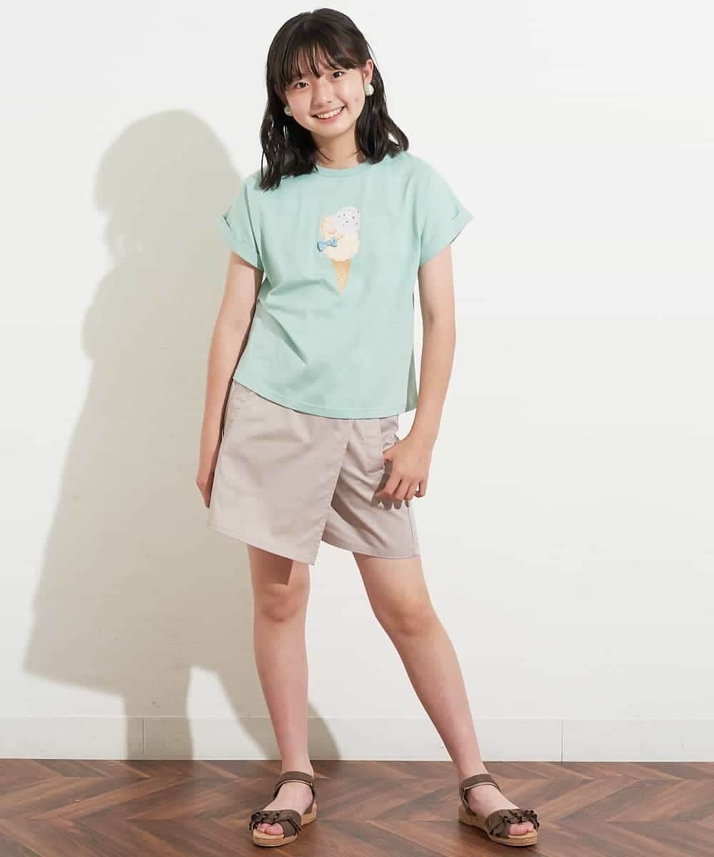 KJLHM01029 a.v.v KIDS(アー・ヴェ・ヴェ) [100-130]アシメフロントラップパンツ ラベンダー