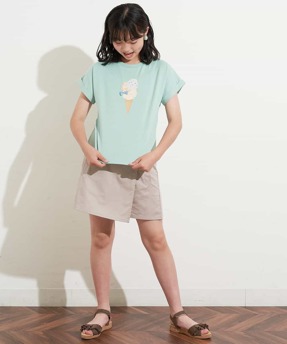 KJLHM01029 a.v.v KIDS(アー・ヴェ・ヴェ) [100-130]アシメフロントラップパンツ ラベンダー