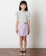 KJLHM01029 a.v.v KIDS(アー・ヴェ・ヴェ) [100-130]アシメフロントラップパンツ ラベンダー