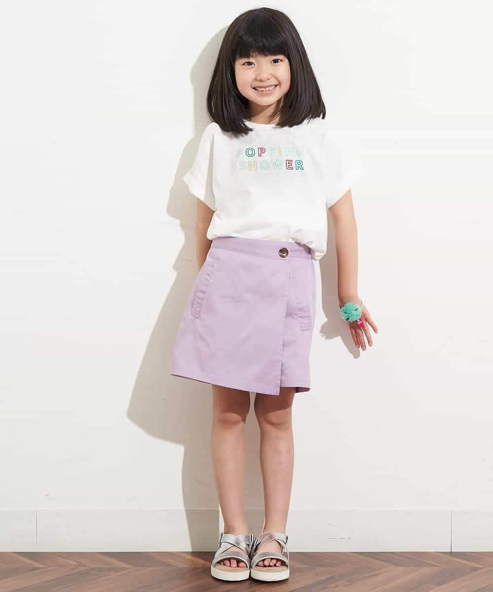 KJLHM01029 a.v.v KIDS(アー・ヴェ・ヴェ) [100-130]アシメフロントラップパンツ ラベンダー