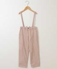KJLHM06034 a.v.v KIDS(アー・ヴェ・ヴェ) [110-130]サスペンダー付きバックレースアップカラーパンツ[WEB限定サイズ] ピンク