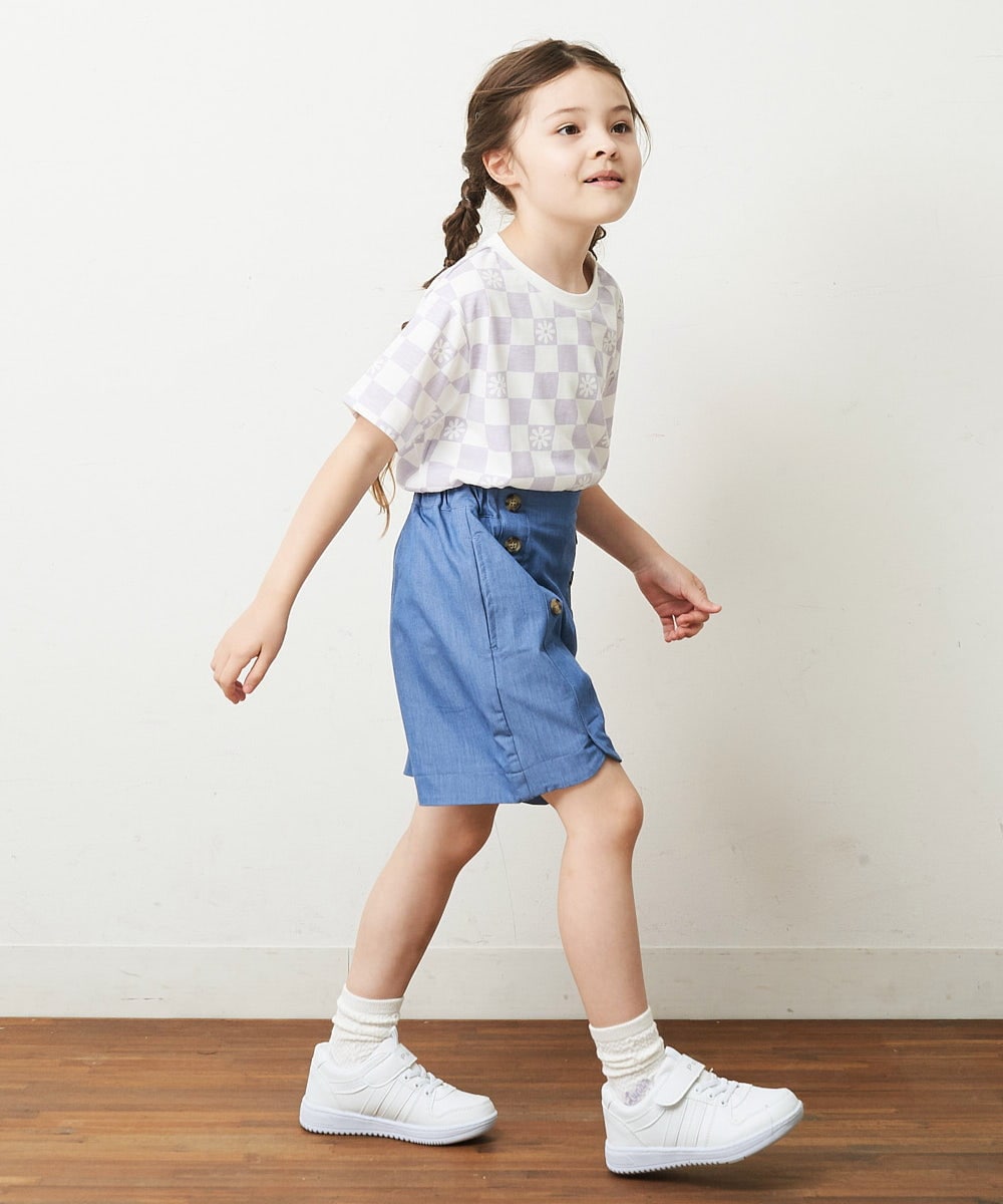 KJLHP21029 a.v.v KIDS(アー・ヴェ・ヴェ) [100-130]【セットアップ対応】フロントボタンショートパンツ ブルー