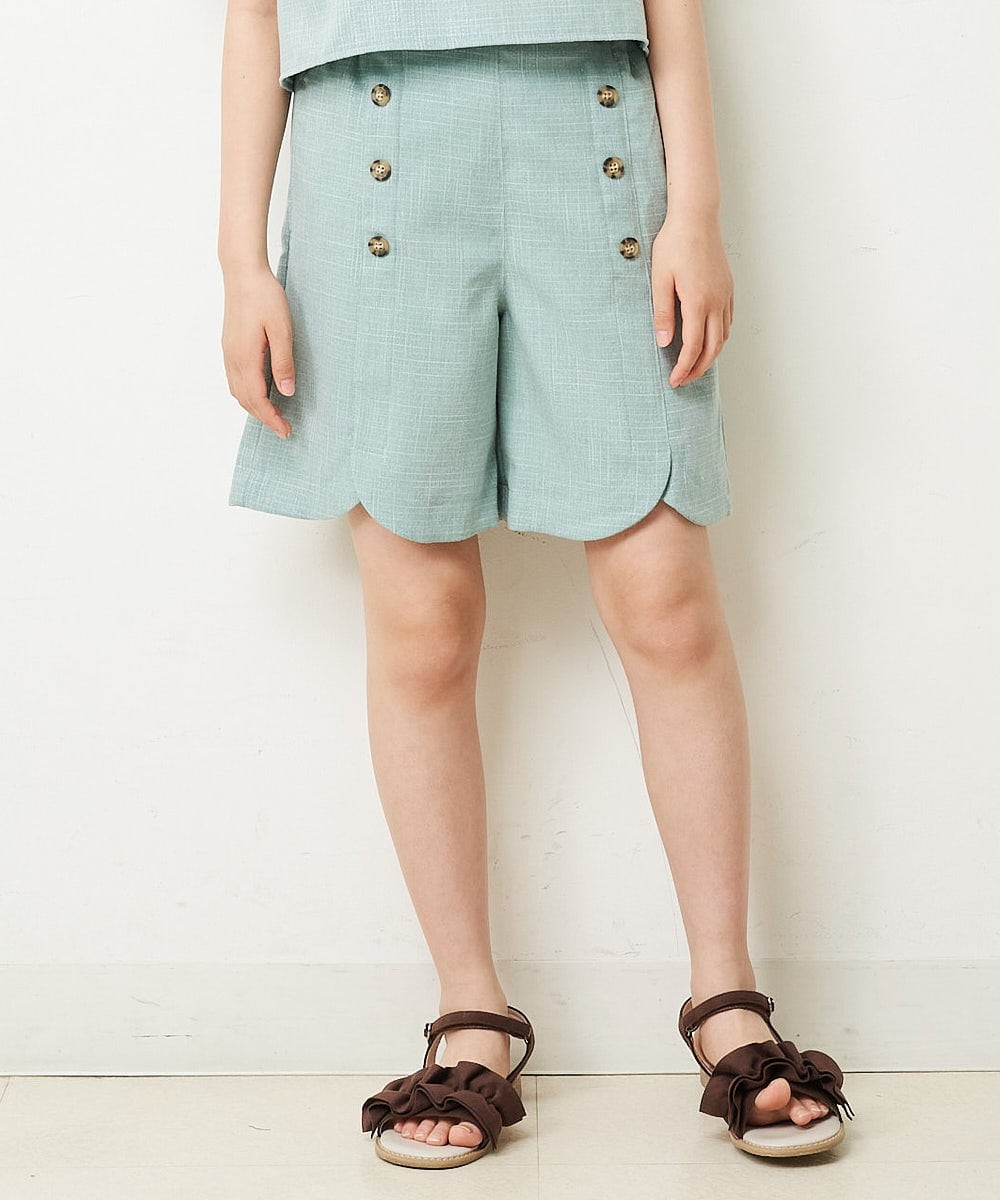 KJLHP21029 a.v.v KIDS(アー・ヴェ・ヴェ) [100-130]【セットアップ対応】フロントボタンショートパンツ ブルー