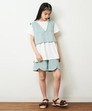 KJLHP21029 a.v.v KIDS(アー・ヴェ・ヴェ) [100-130]【セットアップ対応】フロントボタンショートパンツ ブルー