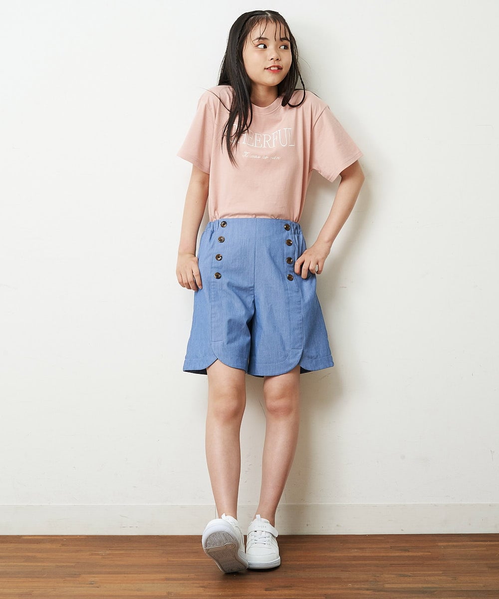KJLHP21029 a.v.v KIDS(アー・ヴェ・ヴェ) [100-130]【セットアップ対応】フロントボタンショートパンツ ブルー