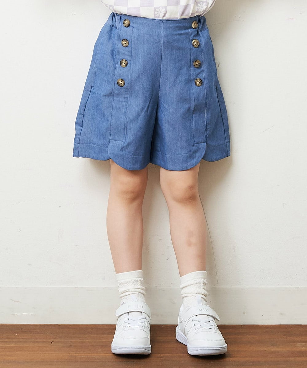 KJLHP21029 a.v.v KIDS(アー・ヴェ・ヴェ) [100-130]【セットアップ対応】フロントボタンショートパンツ ブルー