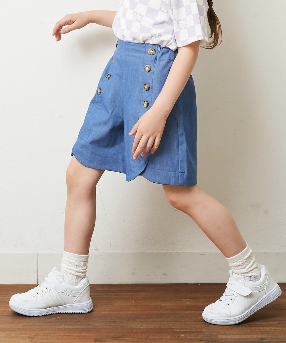 KJLHP21029 a.v.v KIDS(アー・ヴェ・ヴェ) [100-130]【セットアップ対応】フロントボタンショートパンツ ブルー
