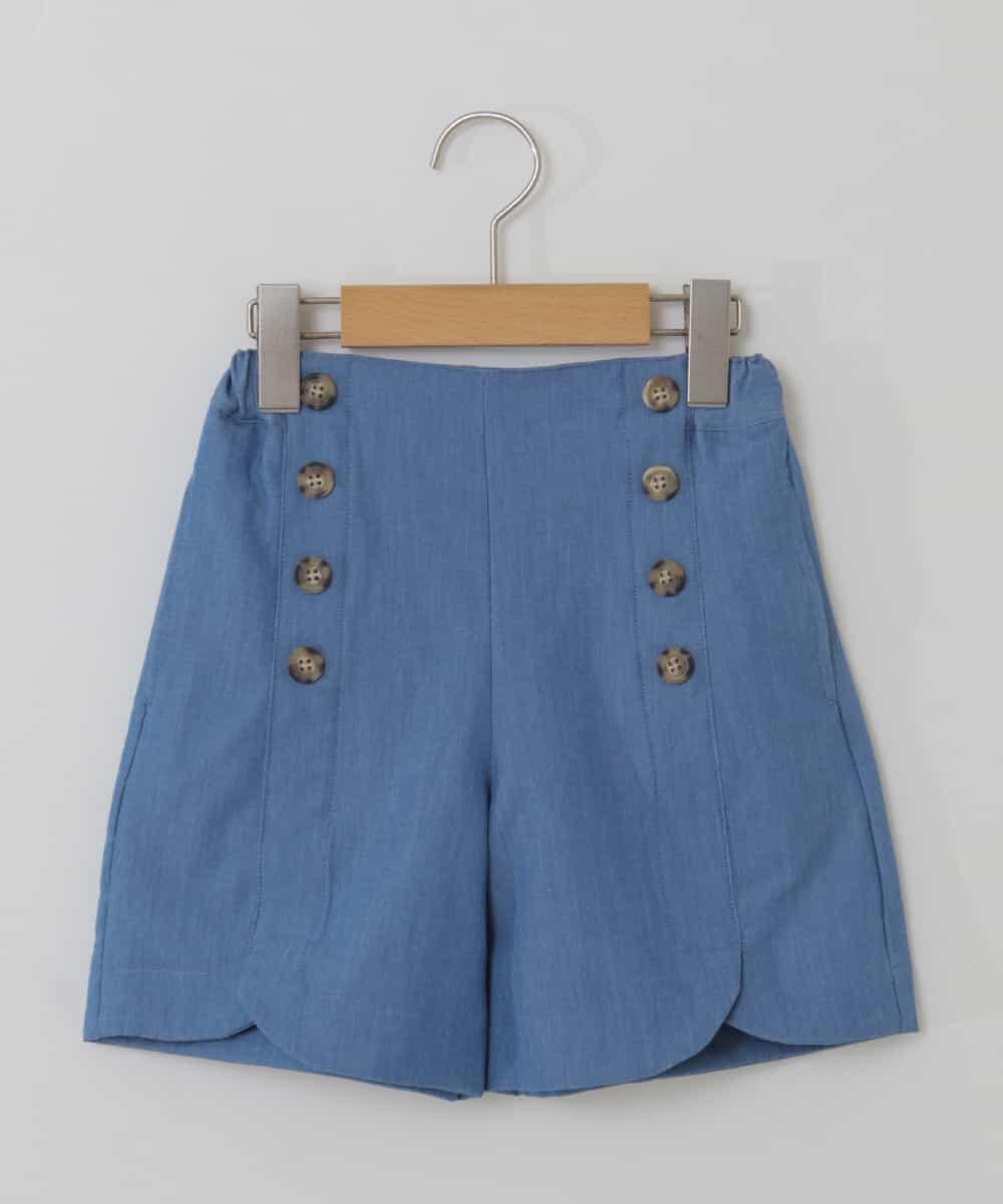 KJLHP21029 a.v.v KIDS(アー・ヴェ・ヴェ) [100-130]【セットアップ対応】フロントボタンショートパンツ ブルー