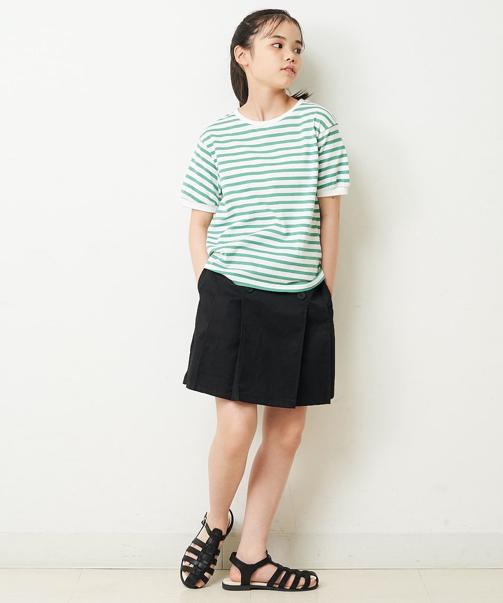 KJLHP22029 a.v.v KIDS(アー・ヴェ・ヴェ) [100-130]フロントボタンスカパン ライトブルー