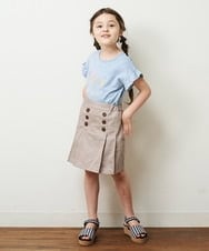 KJLHP22029 a.v.v KIDS(アー・ヴェ・ヴェ) [100-130]フロントボタンスカパン ライトブルー