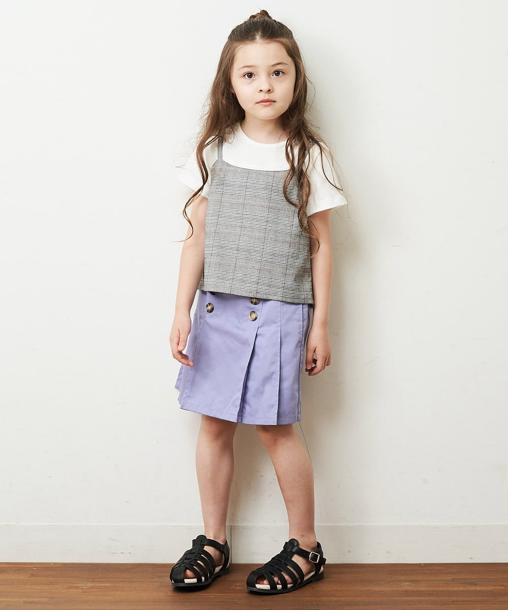 KJLHP22029 a.v.v KIDS(アー・ヴェ・ヴェ) [100-130]フロントボタンスカパン ライトブルー