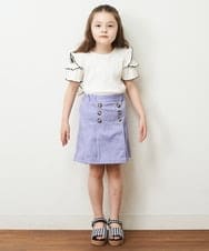 KJLHP22029 a.v.v KIDS(アー・ヴェ・ヴェ) [100-130]フロントボタンスカパン ライトブルー