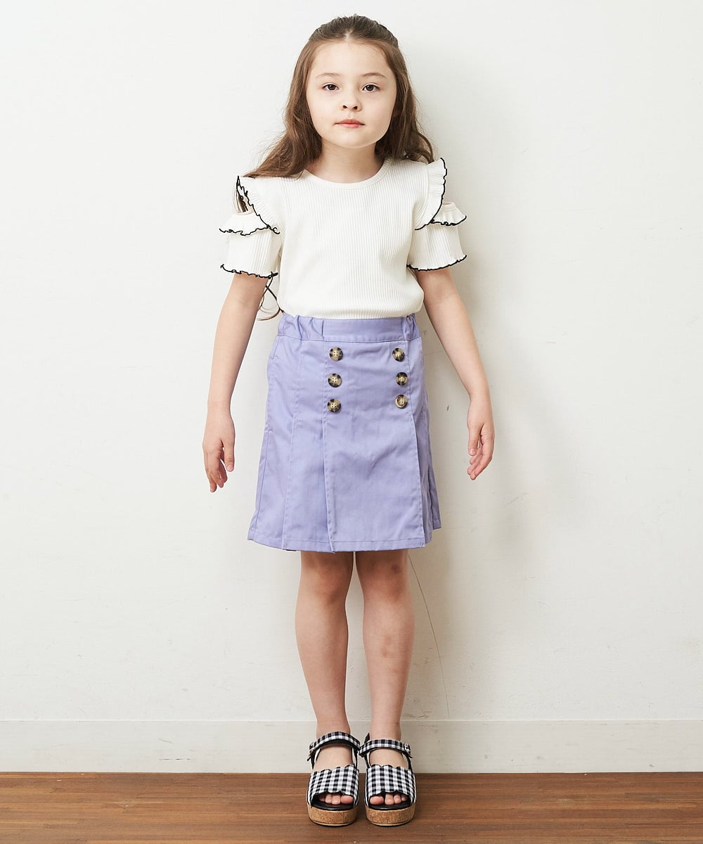 KJLHP22029 a.v.v KIDS(アー・ヴェ・ヴェ) [100-130]フロントボタンスカパン ライトブルー