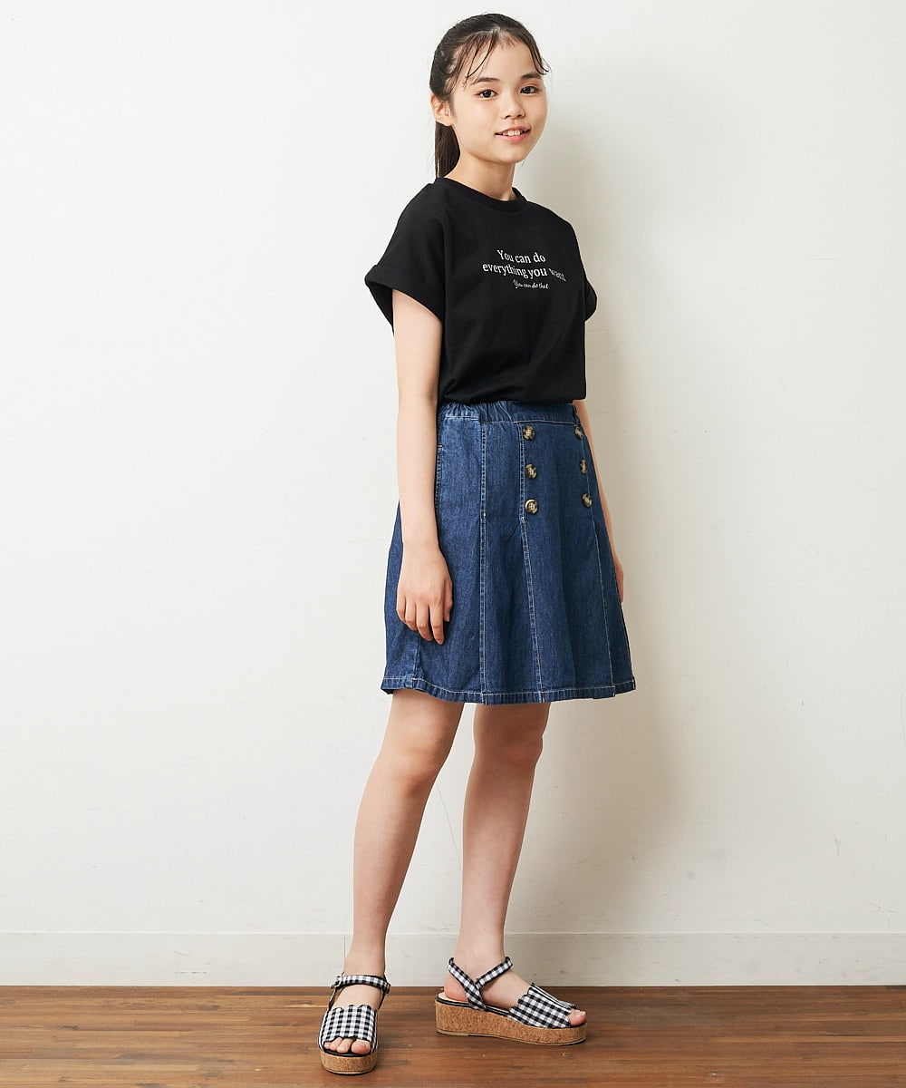 KJLHP22029 a.v.v KIDS(アー・ヴェ・ヴェ) [100-130]フロントボタンスカパン ライトブルー