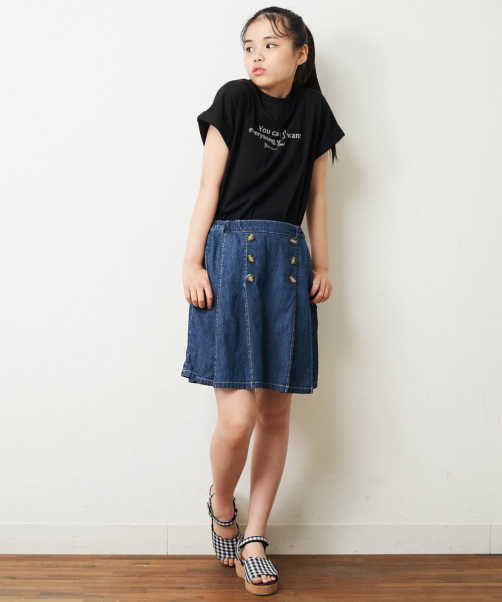 KJLHP22029 a.v.v KIDS(アー・ヴェ・ヴェ) [100-130]フロントボタンスカパン ライトブルー