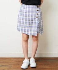 KJLHP26029 a.v.v KIDS(アー・ヴェ・ヴェ) [100-130]【セットアップ対応】チェック柄アシメフロントスカパン ブルーチェック