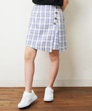 KJLHP26029 a.v.v KIDS(アー・ヴェ・ヴェ) [100-130]【セットアップ対応】チェック柄アシメフロントスカパン グレンチェック