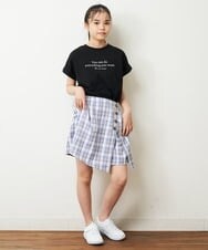 KJLHP26029 a.v.v KIDS(アー・ヴェ・ヴェ) [100-130]【セットアップ対応】チェック柄アシメフロントスカパン グレンチェック