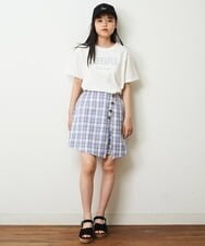 KJLHP26029 a.v.v KIDS(アー・ヴェ・ヴェ) [100-130]【セットアップ対応】チェック柄アシメフロントスカパン グレンチェック