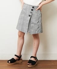 KJLHP26029 a.v.v KIDS(アー・ヴェ・ヴェ) [100-130]【セットアップ対応】チェック柄アシメフロントスカパン グレンチェック