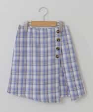 KJLHP26029 a.v.v KIDS(アー・ヴェ・ヴェ) [100-130]【セットアップ対応】チェック柄アシメフロントスカパン ブルーチェック