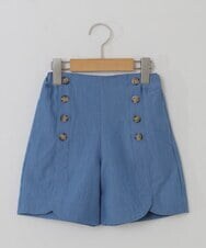 KJLHQ21034 a.v.v KIDS(アー・ヴェ・ヴェ) [140-150]【セットアップ対応】フロントボタンショートパンツ ブルー