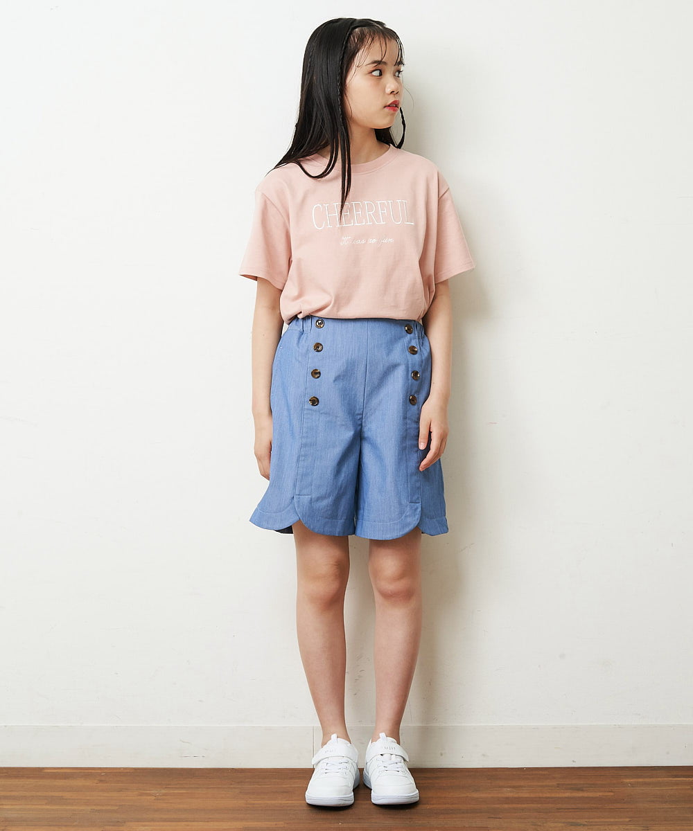KJLHQ21034 a.v.v KIDS(アー・ヴェ・ヴェ) [140-150]【セットアップ対応】フロントボタンショートパンツ ブルー