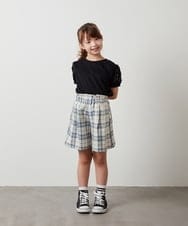 KJLHS23029 a.v.v KIDS(アー・ヴェ・ヴェ) [100-130]【セットアップ対応】チェック柄キュロット ライトブルー