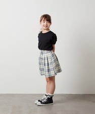 KJLHS23029 a.v.v KIDS(アー・ヴェ・ヴェ) [100-130]【セットアップ対応】チェック柄キュロット ライトブルー