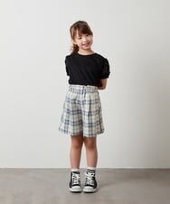 KJLHT23034 a.v.v KIDS(アー・ヴェ・ヴェ) [140-150]【セットアップ対応】チェック柄キュロット ブラック