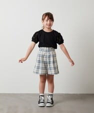 KJLHT23034 a.v.v KIDS(アー・ヴェ・ヴェ) [140-150]【セットアップ対応】チェック柄キュロット ブラック