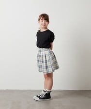 KJLHT23034 a.v.v KIDS(アー・ヴェ・ヴェ) [140-150]【セットアップ対応】チェック柄キュロット ブラック