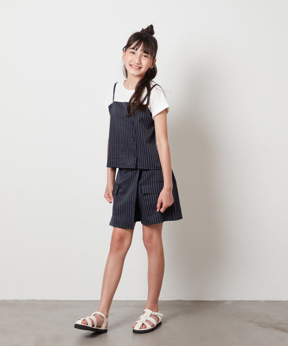 KJLHV20029 a.v.v KIDS(アー・ヴェ・ヴェ) [100-130]【セットアップ対応】カーゴポケットラップパンツ ネイビー