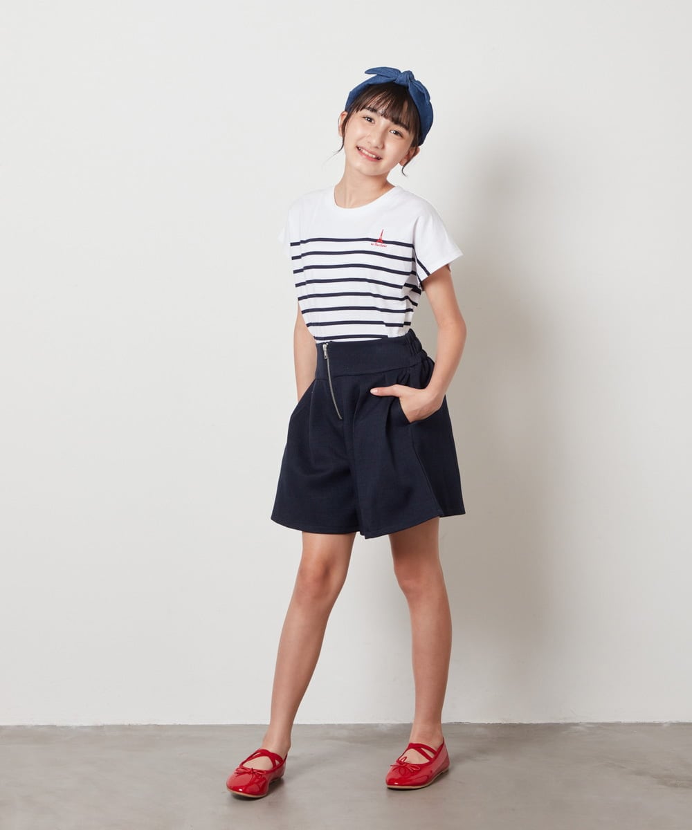 KJLHV21029 a.v.v KIDS(アー・ヴェ・ヴェ) [100-130]フロントジップショートパンツ ライトブルー
