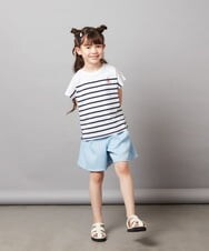 KJLHV21029 a.v.v KIDS(アー・ヴェ・ヴェ) [100-130]フロントジップショートパンツ ライトブルー