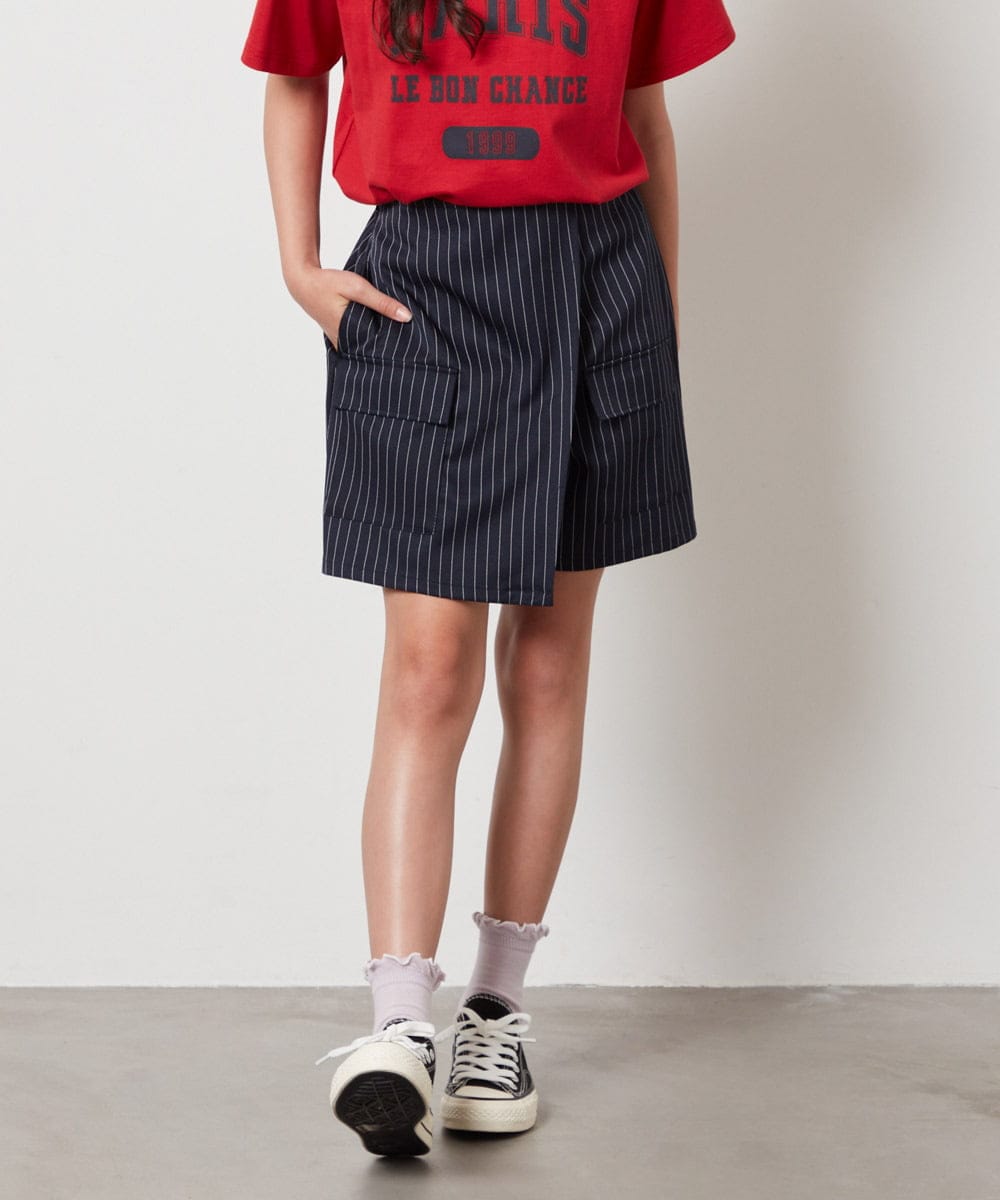 KJLHW20034 a.v.v KIDS(アー・ヴェ・ヴェ) [140-150]【セットアップ対応】カーゴポケットラップパンツ ネイビー