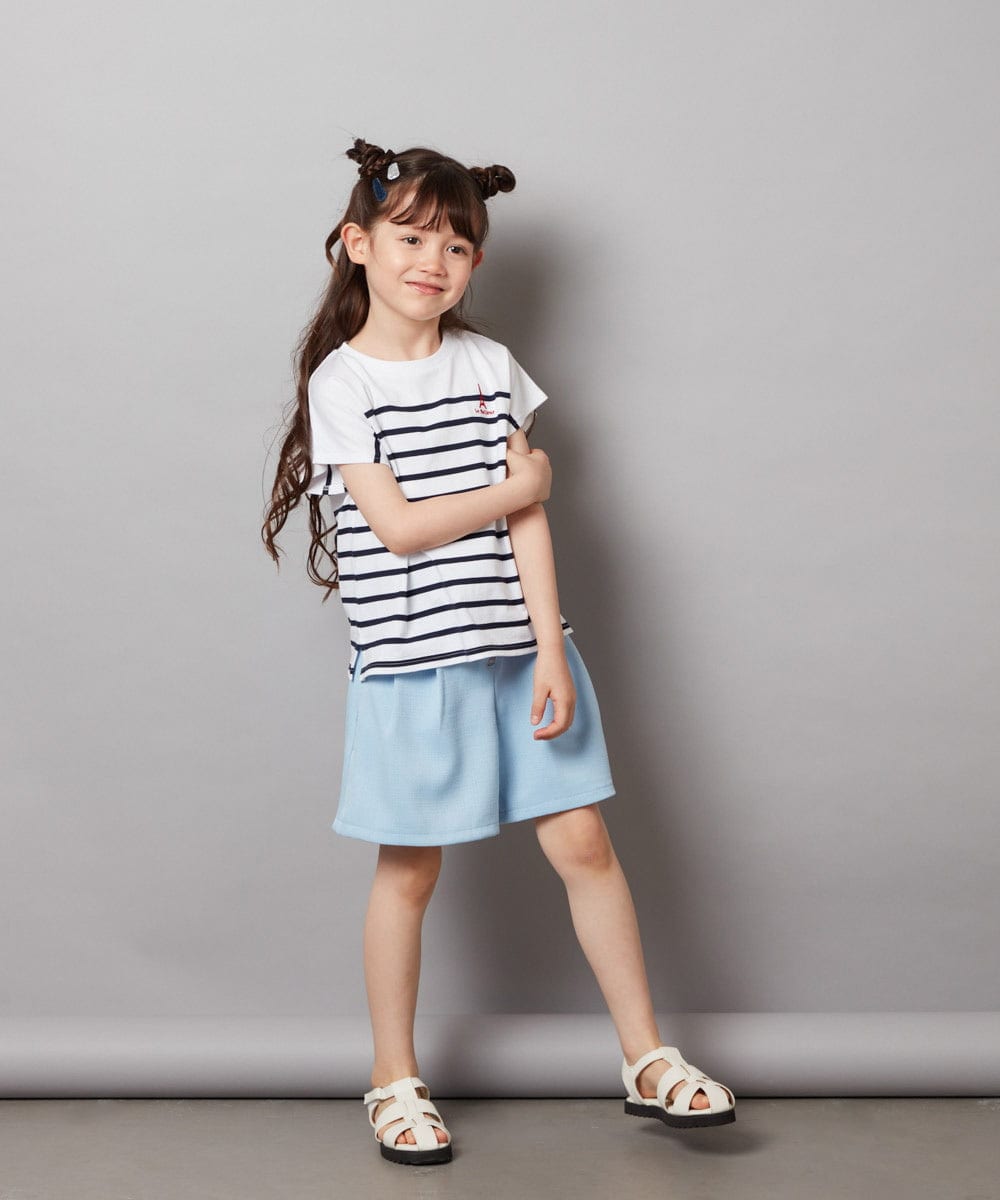 KJLHW21034 a.v.v KIDS(アー・ヴェ・ヴェ) [140-150]フロントジップショートパンツ ネイビー