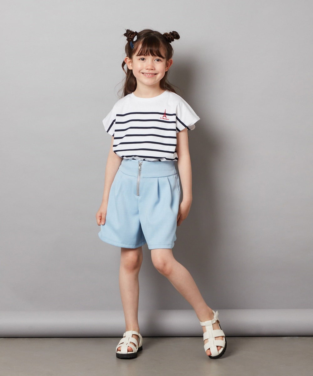 KJLHW21034 a.v.v KIDS(アー・ヴェ・ヴェ) [140-150]フロントジップショートパンツ ネイビー