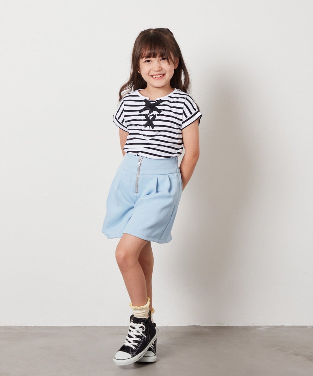 KJLHW21034 a.v.v KIDS(アー・ヴェ・ヴェ) [140-150]フロントジップショートパンツ ネイビー