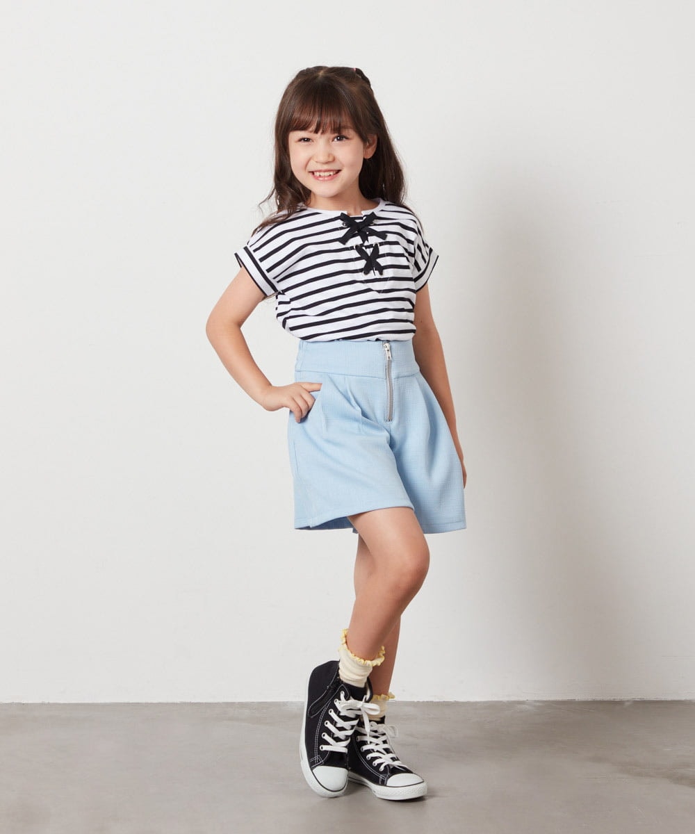 KJLHW21034 a.v.v KIDS(アー・ヴェ・ヴェ) [140-150]フロントジップショートパンツ ネイビー